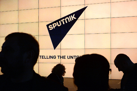Sputnik's logo. Source: Aleksey Filippov/RIA Novosti)